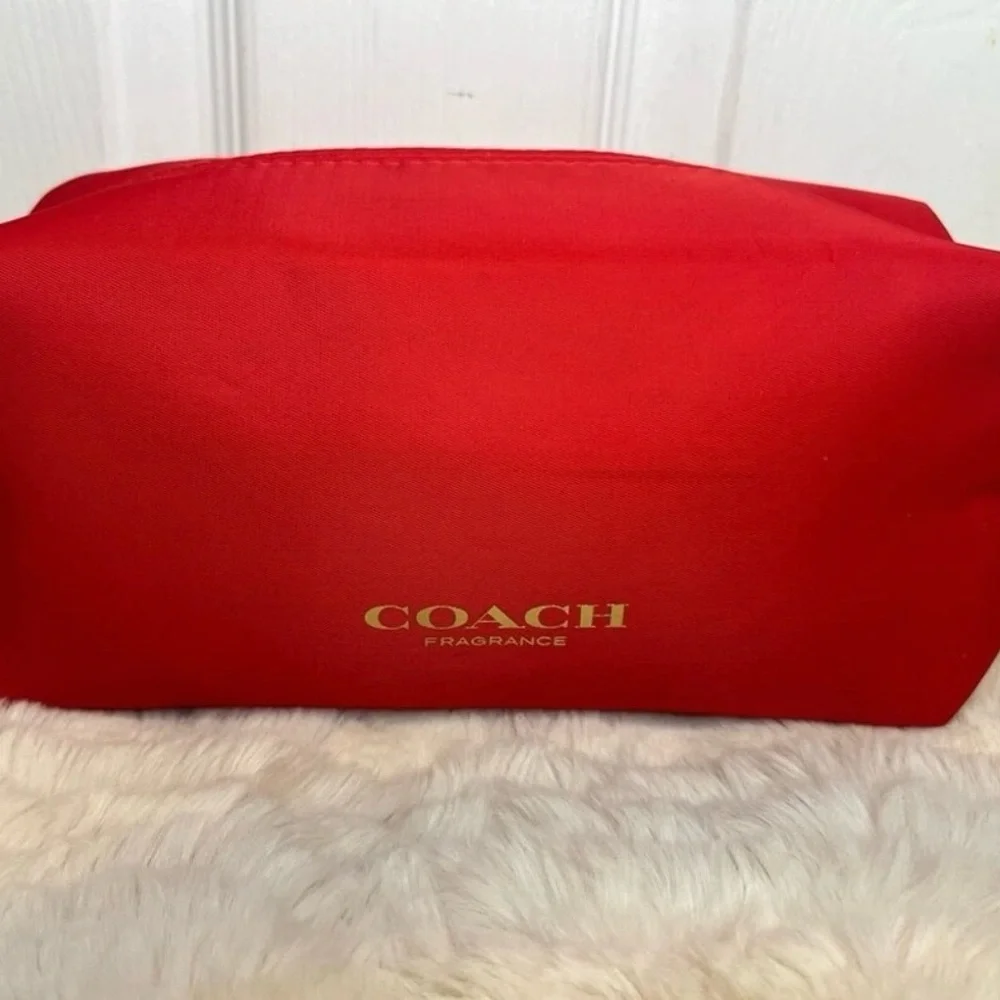 Coach Scarlet Cosmetic Pouch with Gold Accents